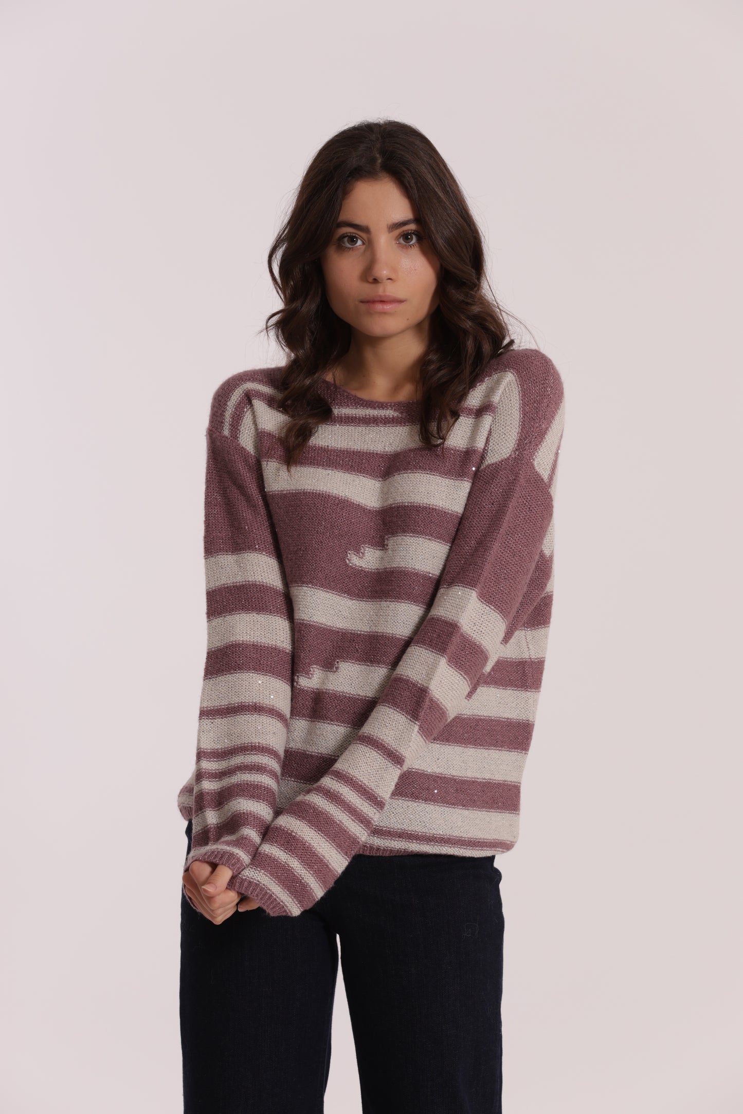 MAGLIA A RIGHE E PAILLETTES