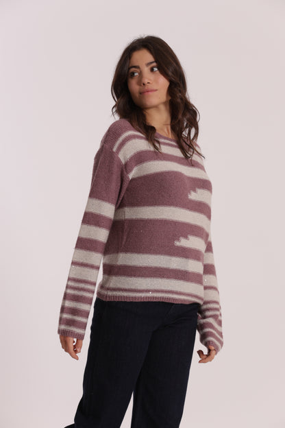 MAGLIA A RIGHE E PAILLETTES