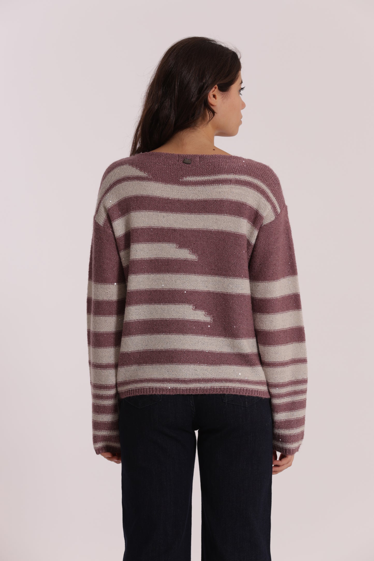 MAGLIA A RIGHE E PAILLETTES