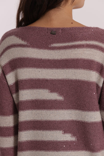 MAGLIA A RIGHE E PAILLETTES