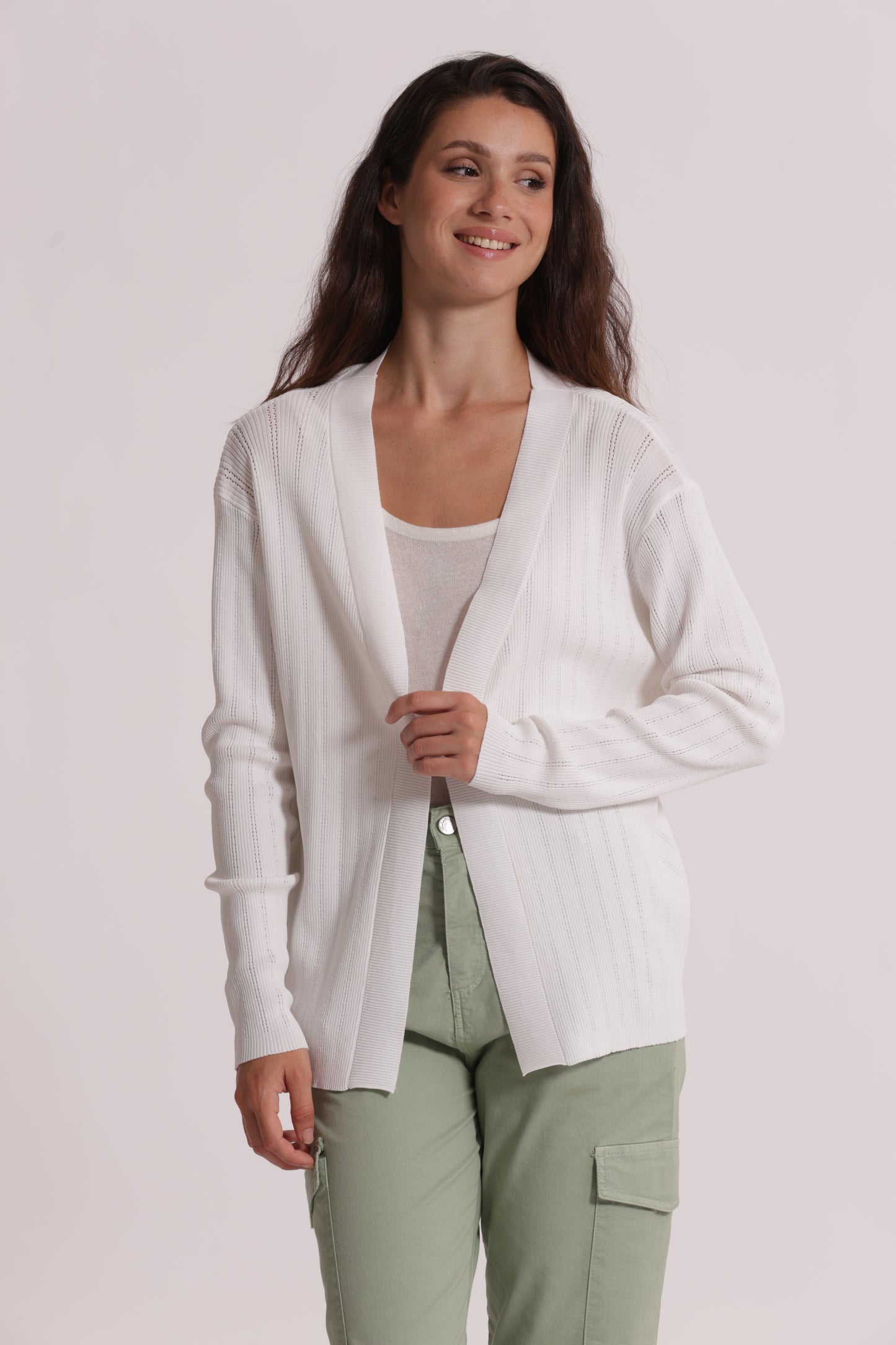 CARDIGAN IN MAGLIA APERTO TRAFORATO