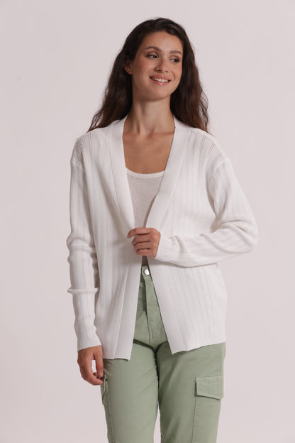 CARDIGAN IN MAGLIA APERTO TRAFORATO