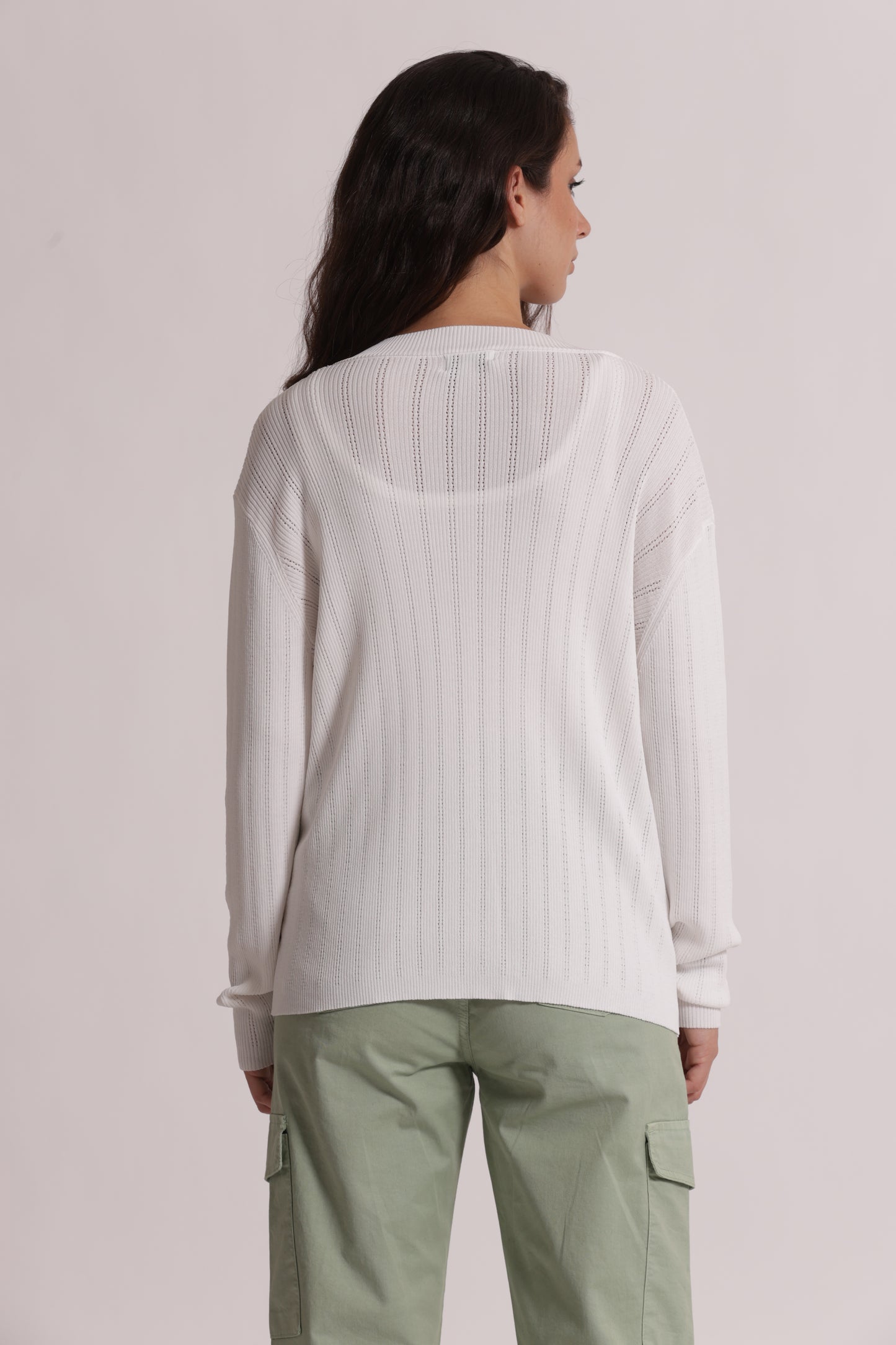 CARDIGAN IN MAGLIA APERTO TRAFORATO
