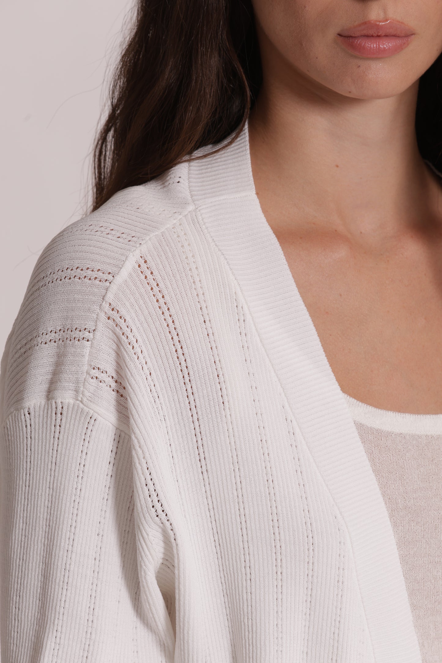 CARDIGAN IN MAGLIA APERTO TRAFORATO