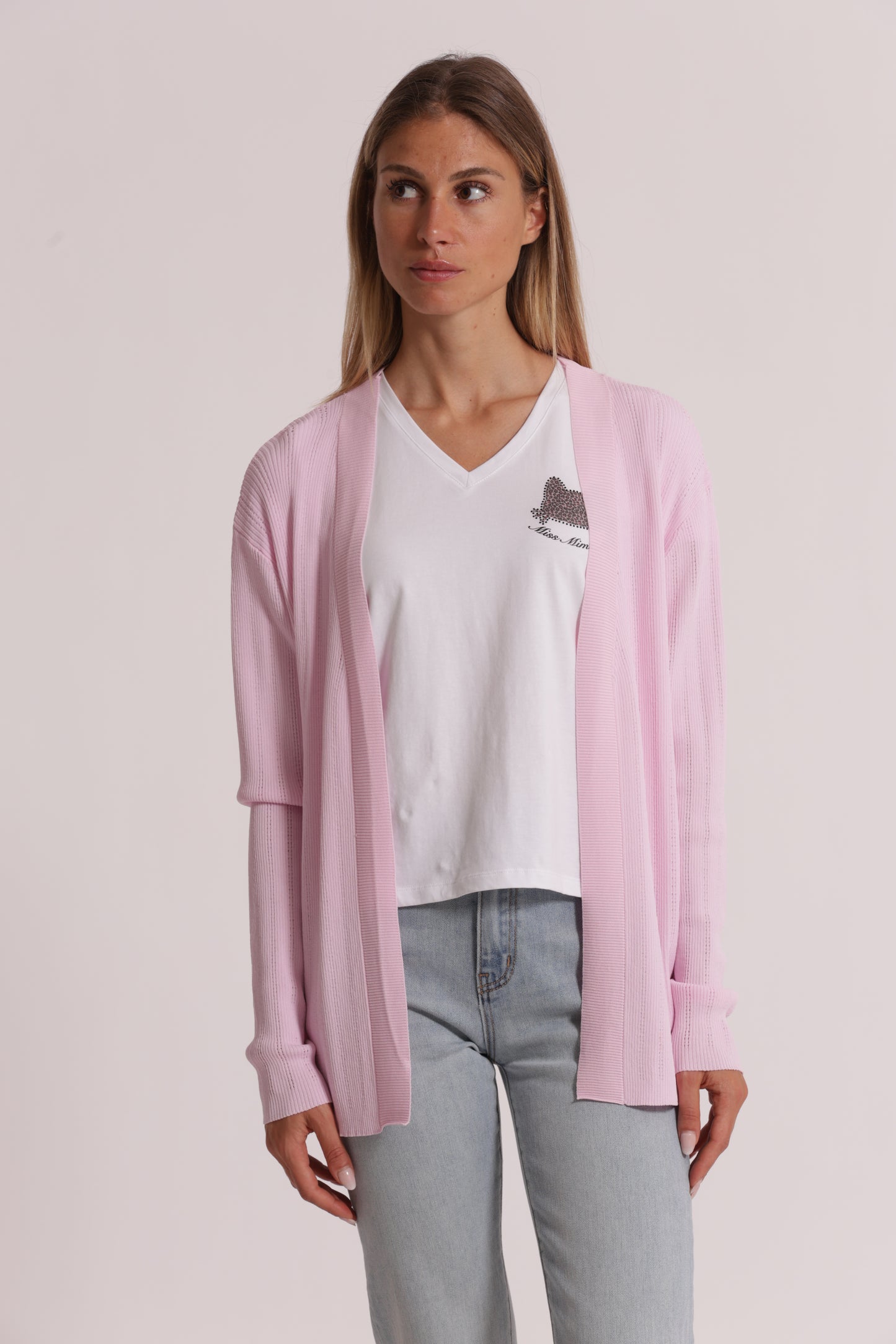 CARDIGAN IN MAGLIA APERTO TRAFORATO