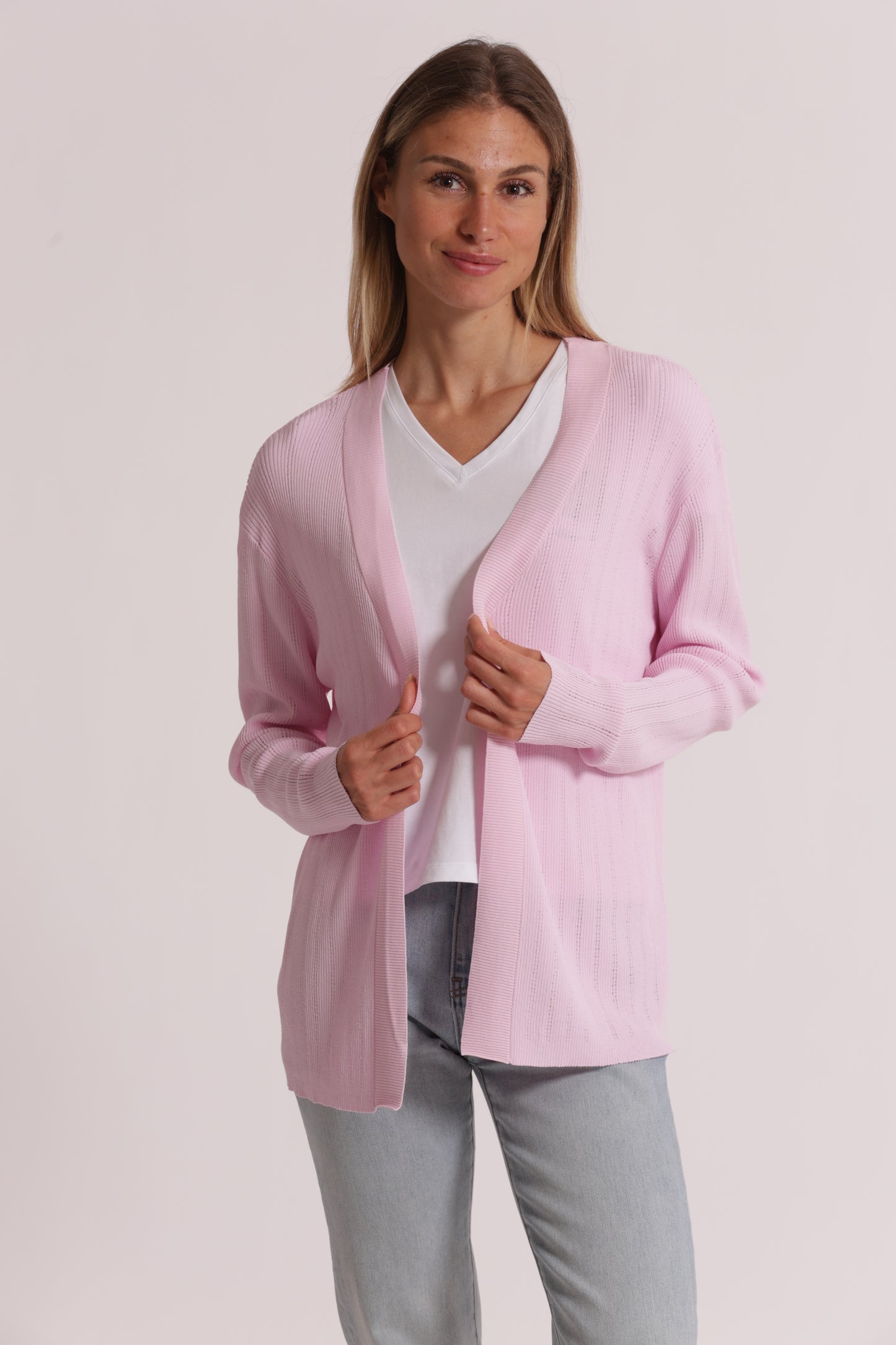 CARDIGAN IN MAGLIA APERTO TRAFORATO
