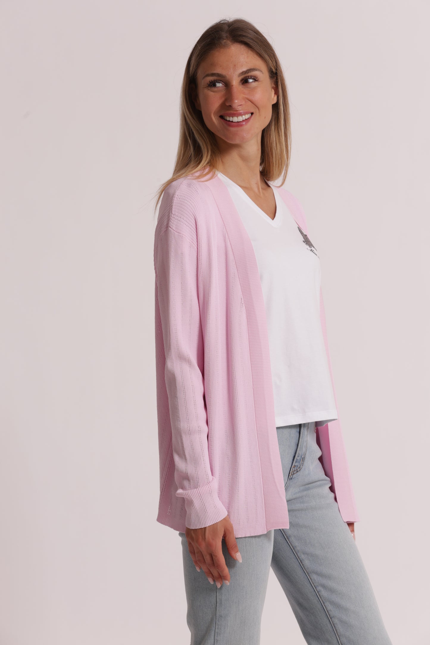 CARDIGAN IN MAGLIA APERTO TRAFORATO