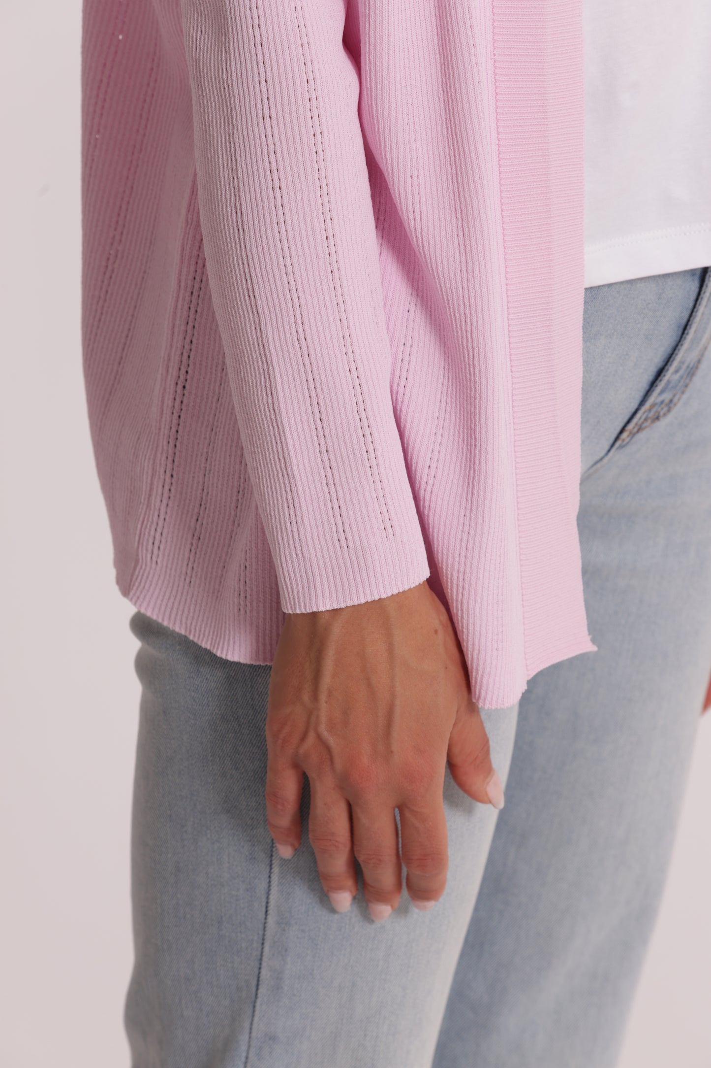 CARDIGAN IN MAGLIA APERTO TRAFORATO