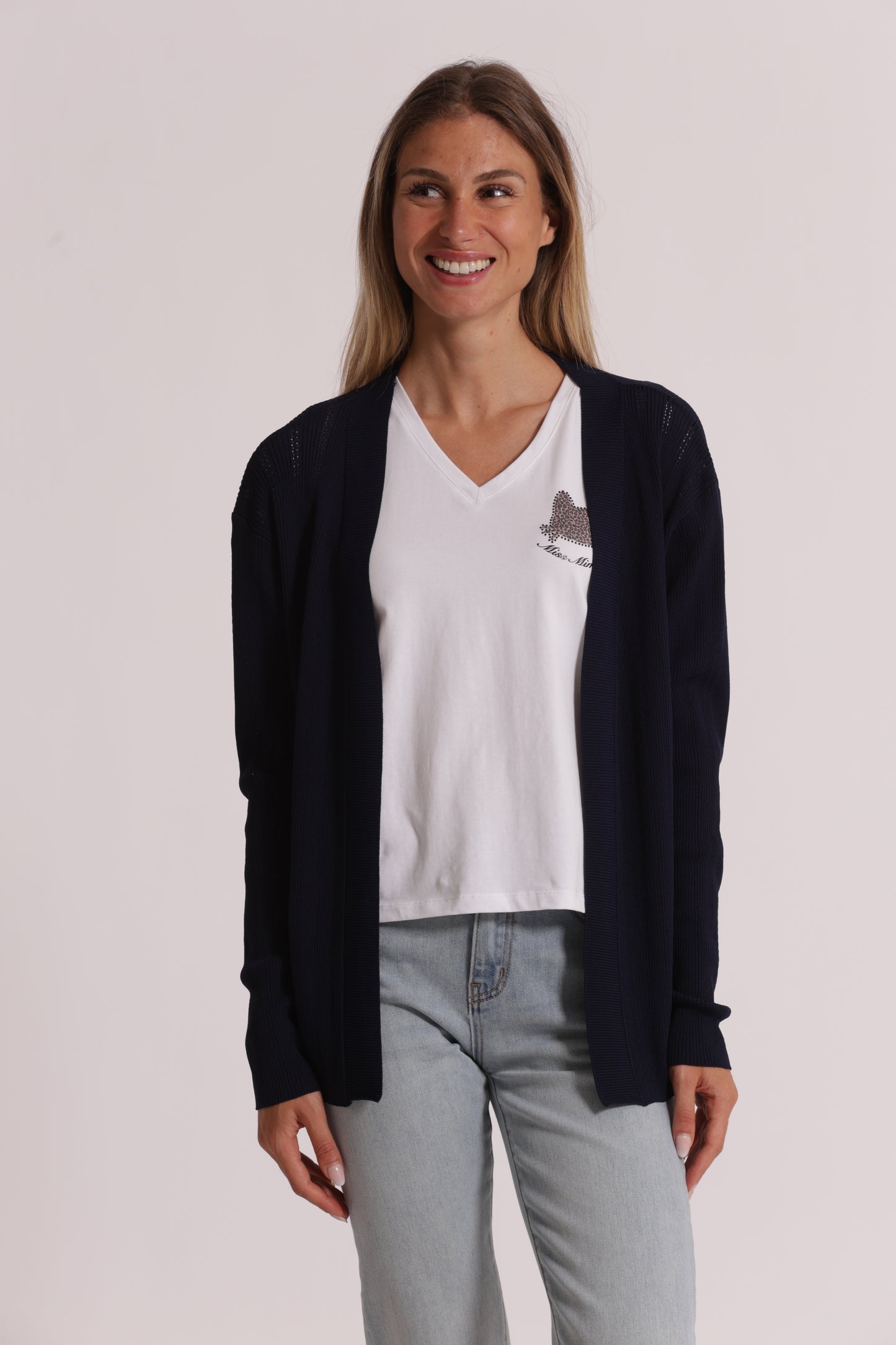 CARDIGAN IN MAGLIA APERTO TRAFORATO