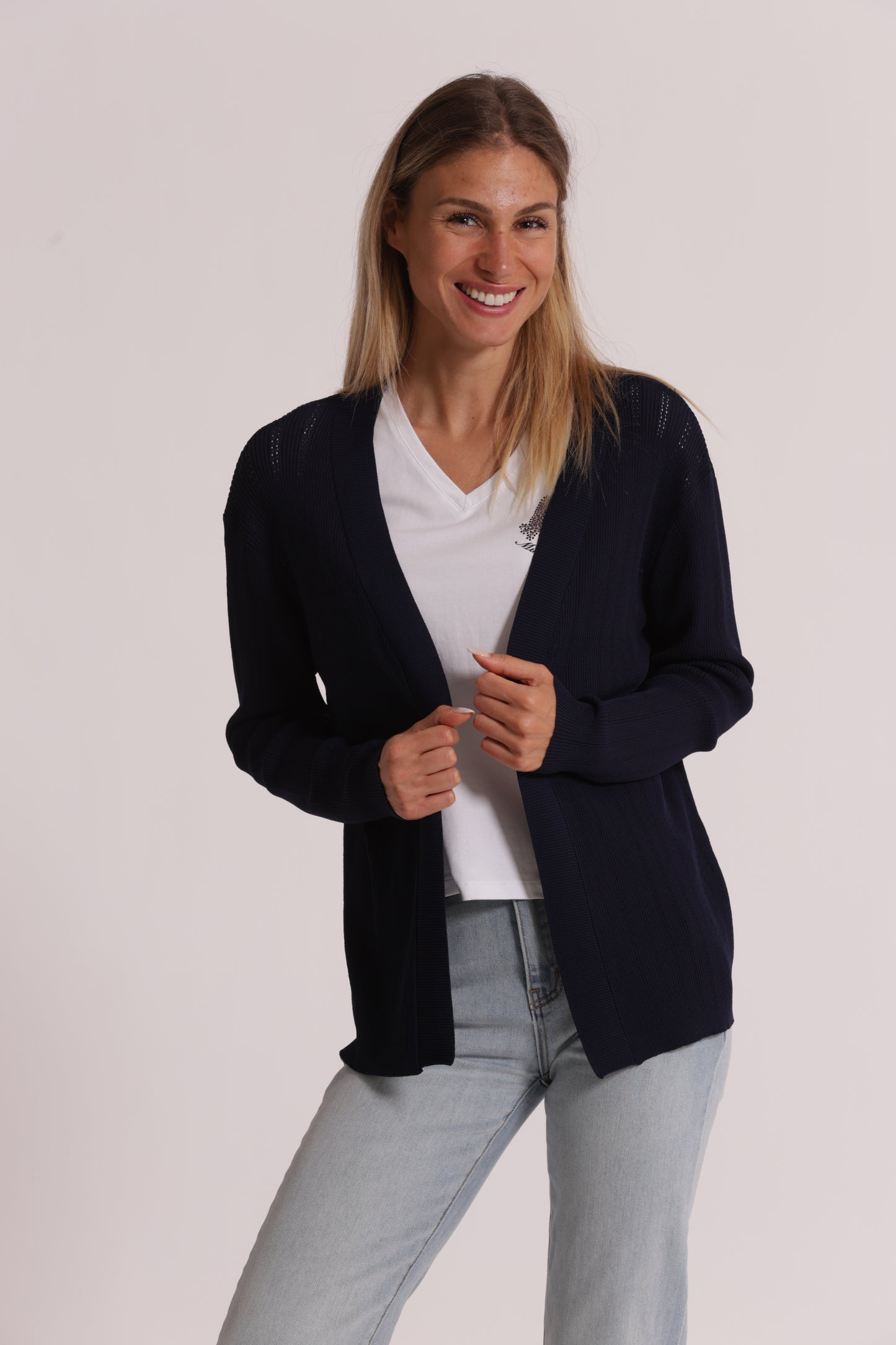 CARDIGAN IN MAGLIA APERTO TRAFORATO