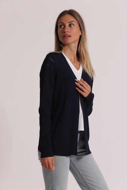 CARDIGAN IN MAGLIA APERTO TRAFORATO