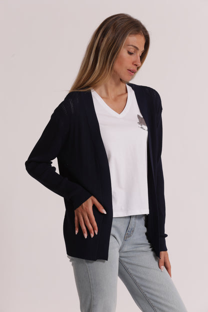 CARDIGAN IN MAGLIA APERTO TRAFORATO