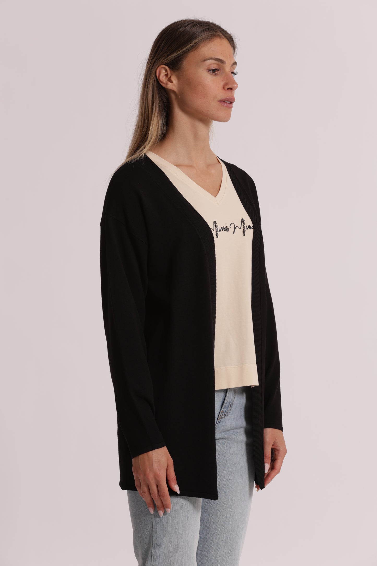 CARDIGAN IN MAGLIA APERTO LISCIO