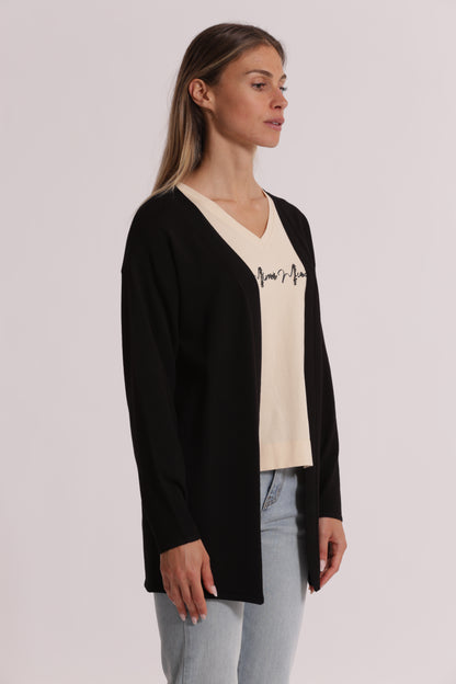 CARDIGAN IN MAGLIA APERTO LISCIO