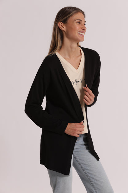 CARDIGAN IN MAGLIA APERTO LISCIO