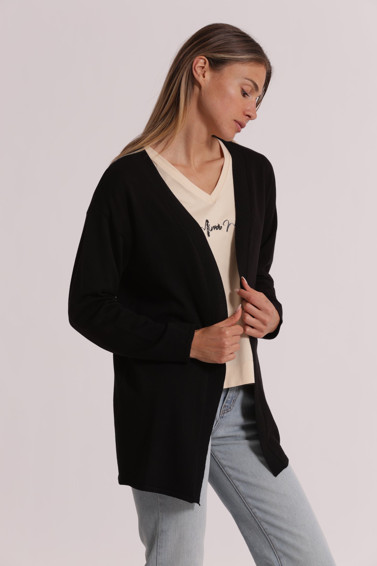 CARDIGAN IN MAGLIA APERTO LISCIO