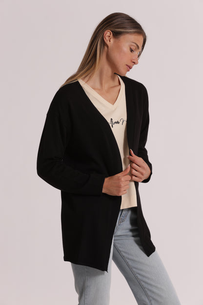 CARDIGAN IN MAGLIA APERTO LISCIO