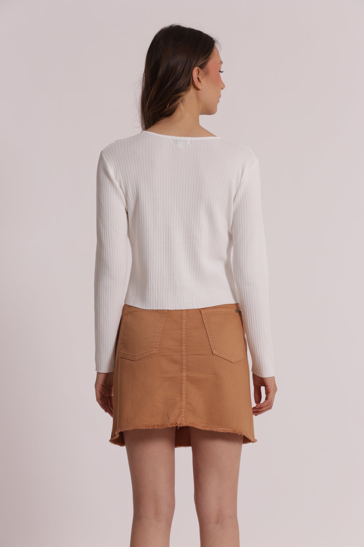 CARDIGAN IN MAGLIA CON DETTAGLIO INCRESPATO