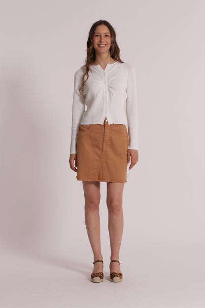 CARDIGAN IN MAGLIA CON DETTAGLIO INCRESPATO