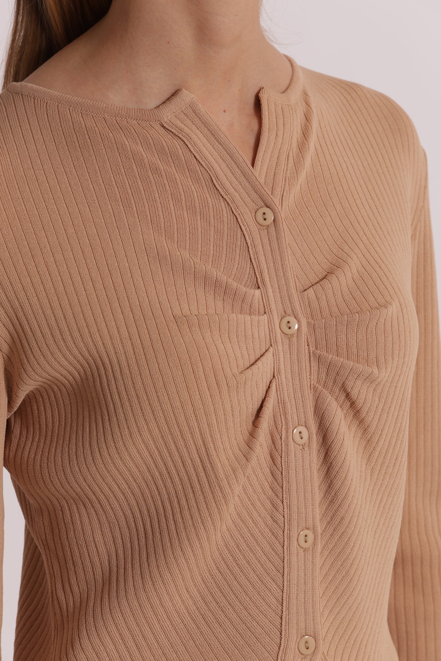 CARDIGAN IN MAGLIA CON DETTAGLIO INCRESPATO