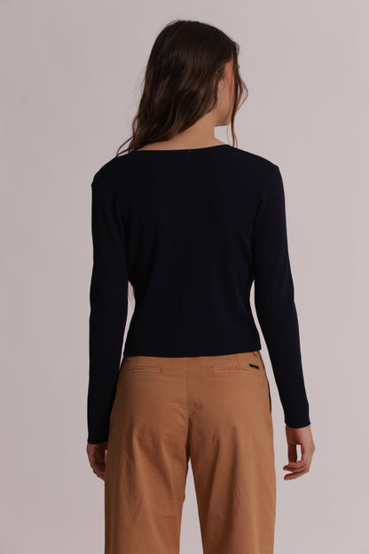 CARDIGAN IN MAGLIA CON DETTAGLIO INCRESPATO