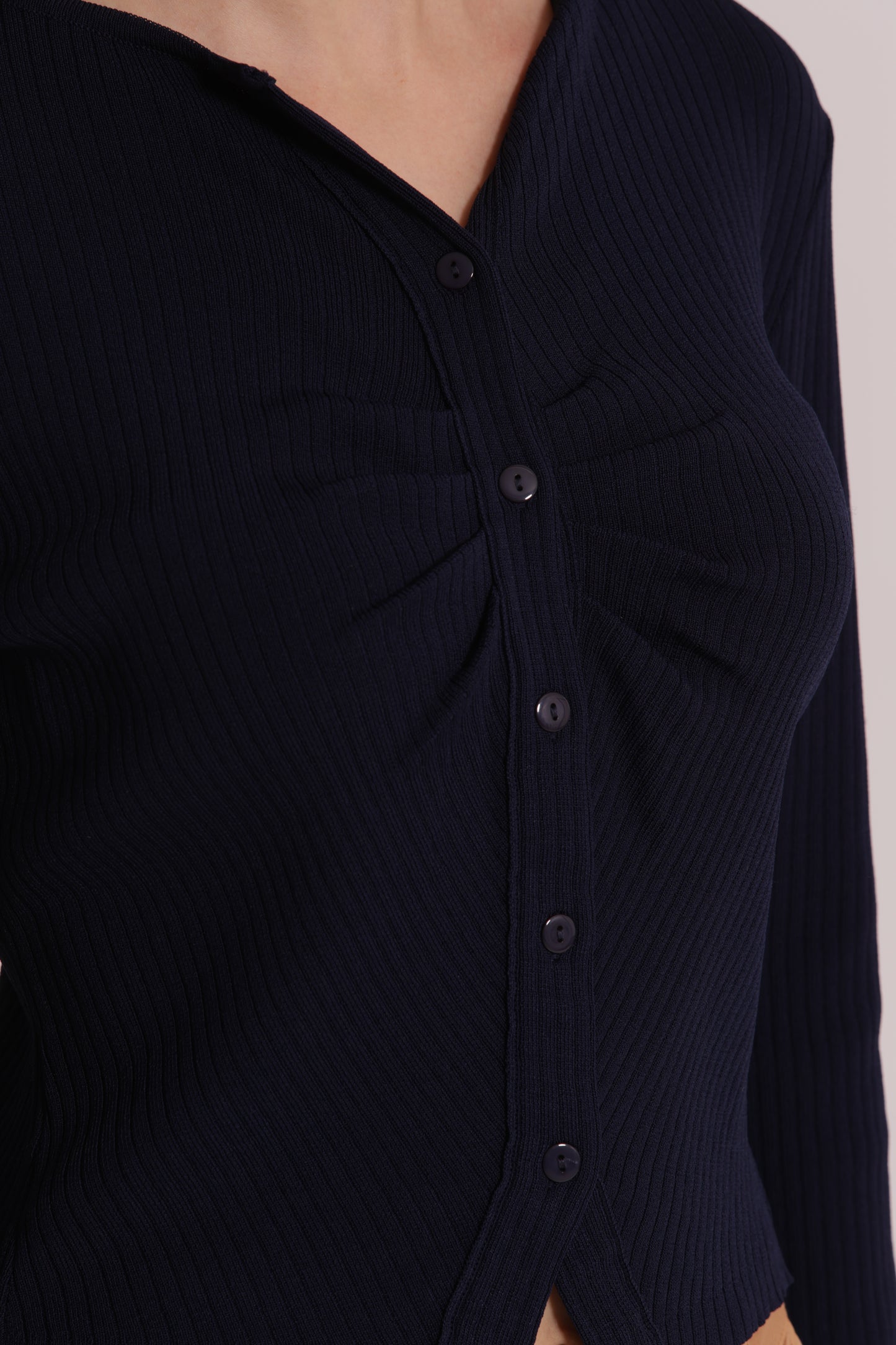 CARDIGAN IN MAGLIA CON DETTAGLIO INCRESPATO