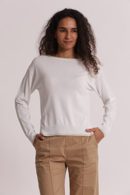 MAGLIA A MANICHE LUNGHE CON DETTAGLI LUREX