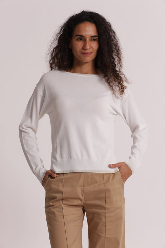 MAGLIA A MANICHE LUNGHE CON DETTAGLI LUREX