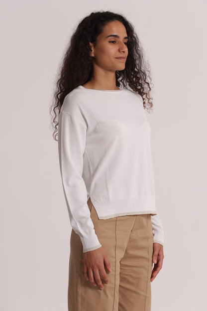 MAGLIA A MANICHE LUNGHE CON DETTAGLI LUREX