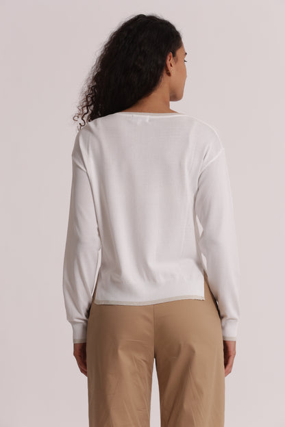 MAGLIA A MANICHE LUNGHE CON DETTAGLI LUREX