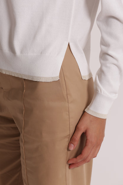 MAGLIA A MANICHE LUNGHE CON DETTAGLI LUREX