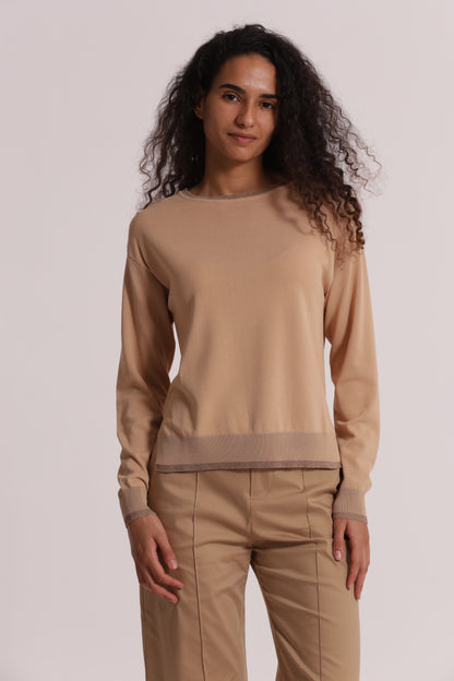 MAGLIA A MANICHE LUNGHE CON DETTAGLI LUREX