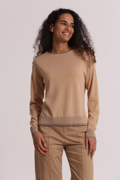 MAGLIA A MANICHE LUNGHE CON DETTAGLI LUREX