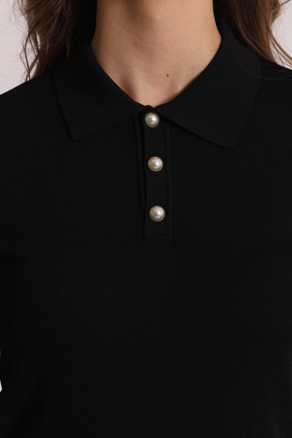 POLO IN MAGLIA A MANICHE CORTE