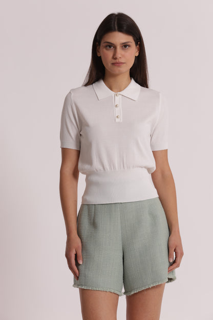 POLO IN MAGLIA A MANICHE CORTE
