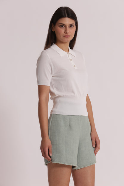 POLO IN MAGLIA A MANICHE CORTE