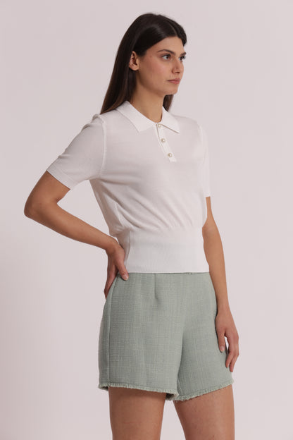POLO IN MAGLIA A MANICHE CORTE