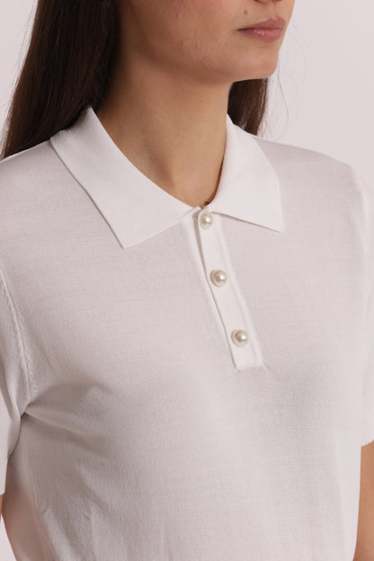 POLO IN MAGLIA A MANICHE CORTE