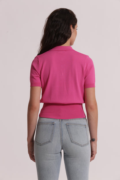 POLO IN MAGLIA A MANICHE CORTE