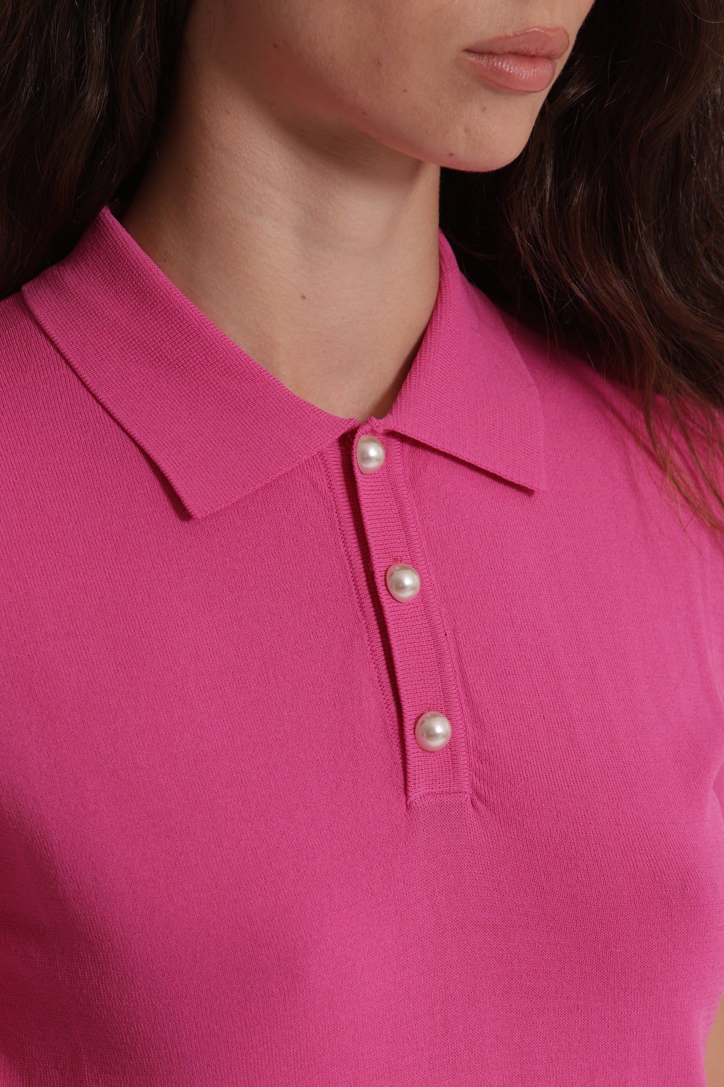 POLO IN MAGLIA A MANICHE CORTE