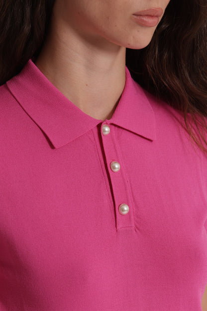 POLO IN MAGLIA A MANICHE CORTE