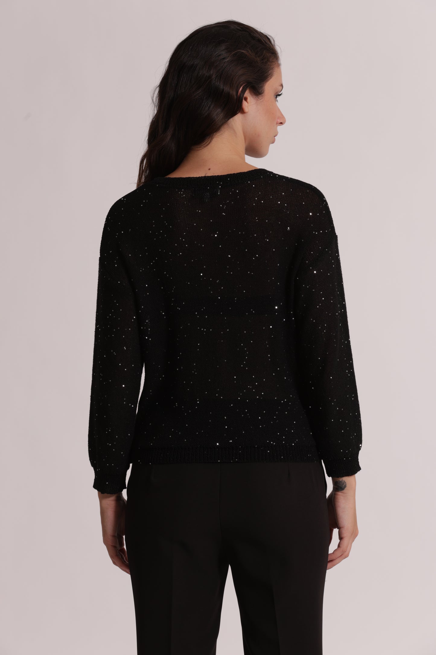 MAGLIA TRASPARENTE CON PAILLETTES