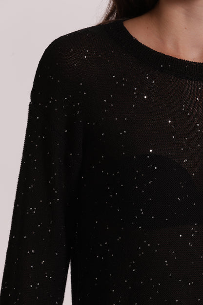 MAGLIA TRASPARENTE CON PAILLETTES