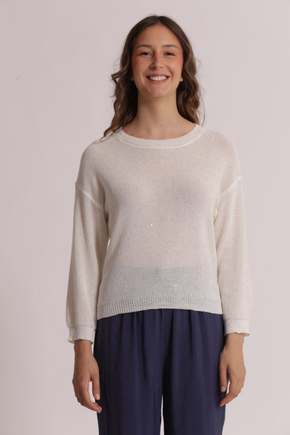 MAGLIA TRASPARENTE CON PAILLETTES
