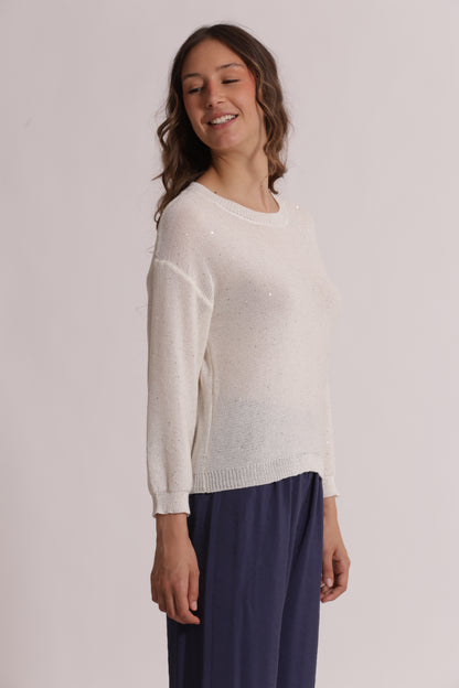 MAGLIA TRASPARENTE CON PAILLETTES