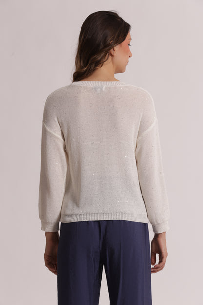 MAGLIA TRASPARENTE CON PAILLETTES
