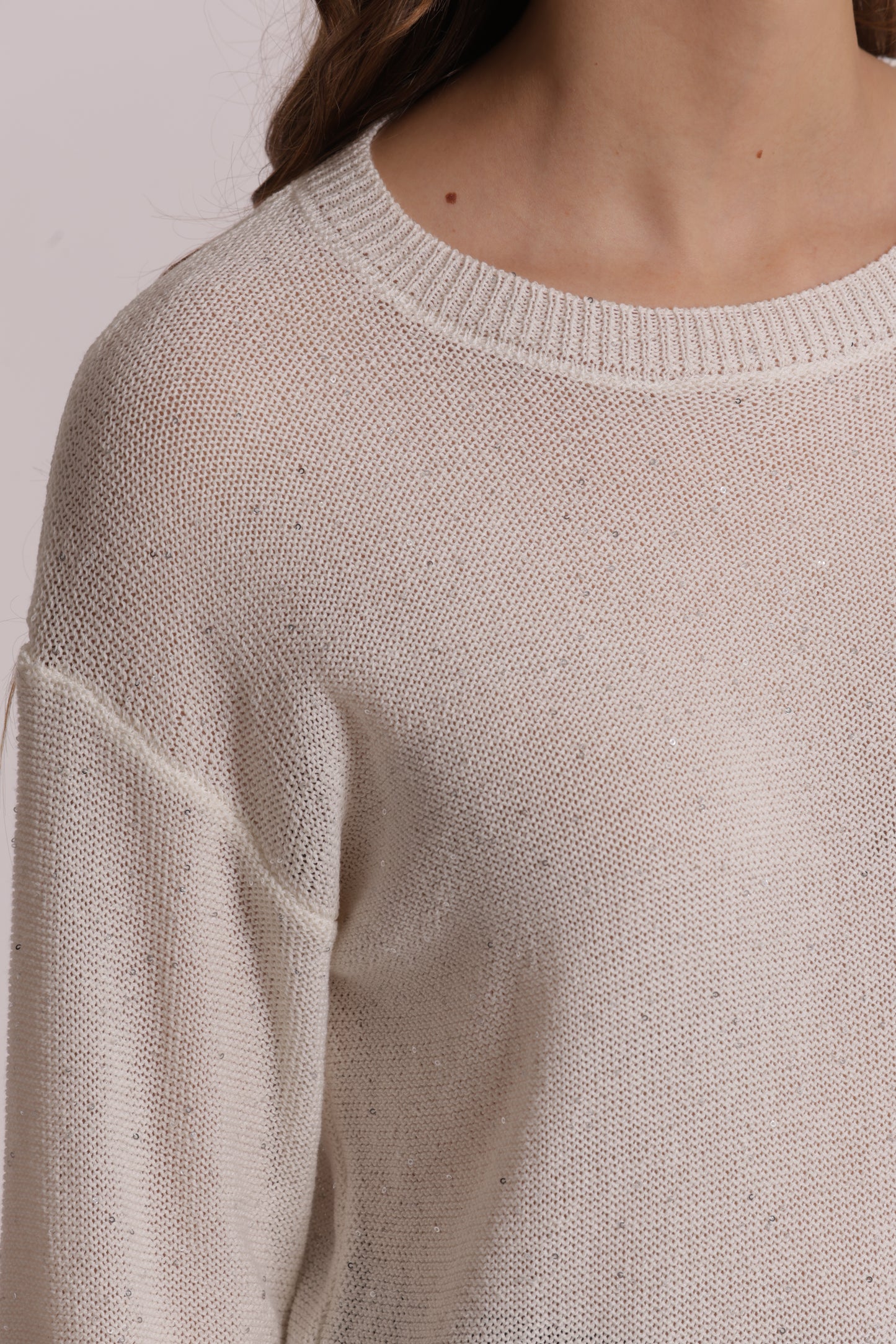MAGLIA TRASPARENTE CON PAILLETTES