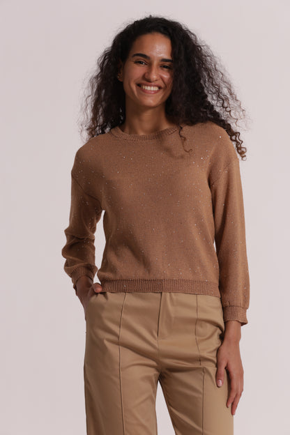 MAGLIA TRASPARENTE CON PAILLETTES
