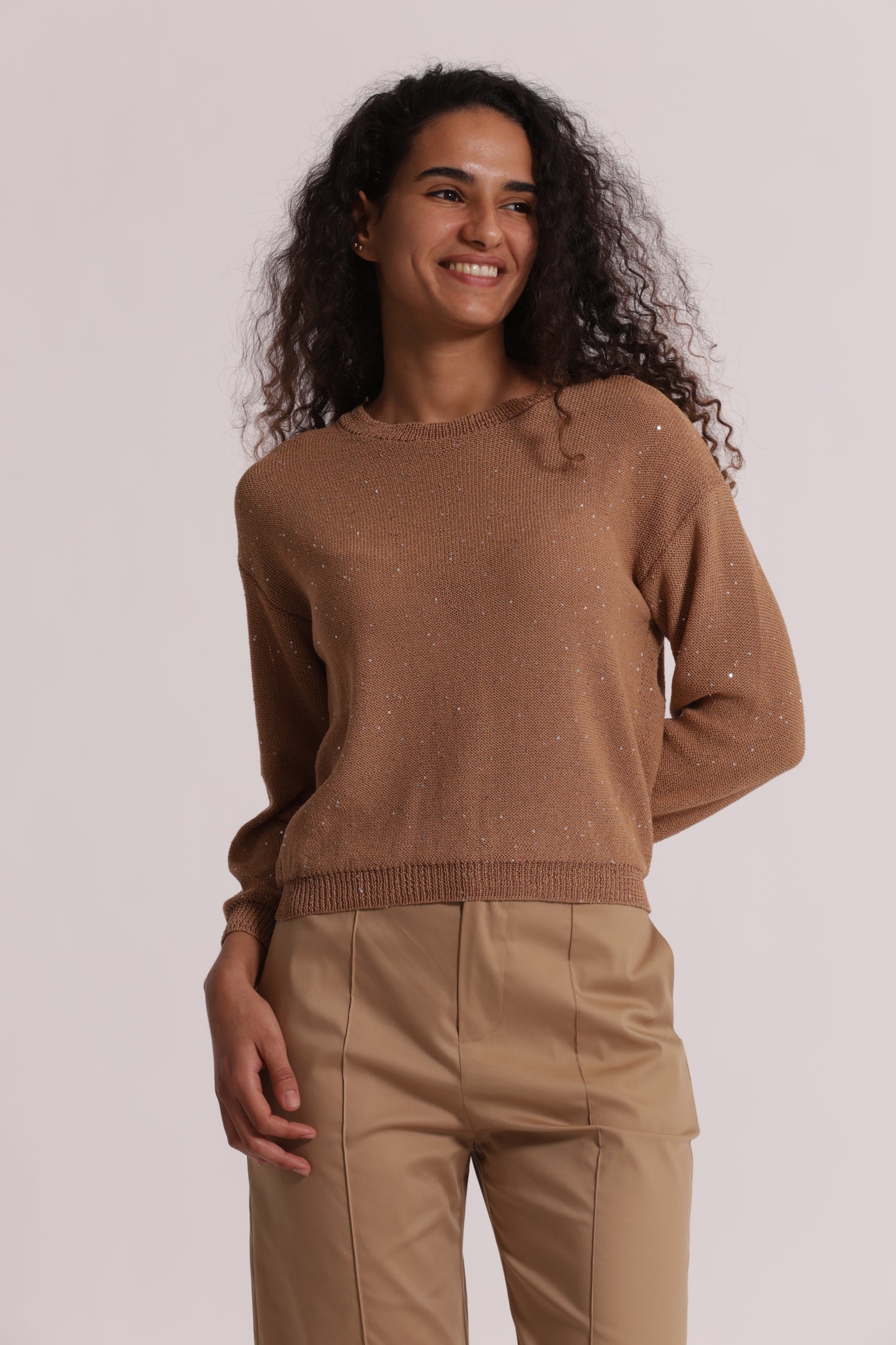 MAGLIA TRASPARENTE CON PAILLETTES