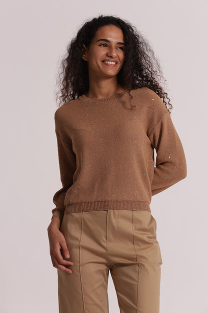 MAGLIA TRASPARENTE CON PAILLETTES